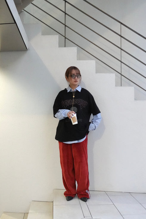 ベロアラインルーズパンツ